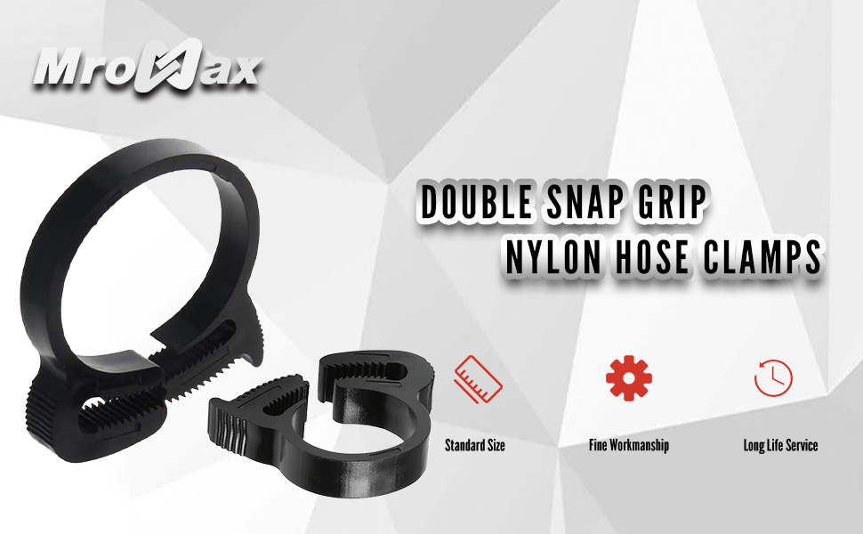 MroMax Double Snap Grip Nylon Hose Clamps11.7mm12.2mm/0.46"0.48