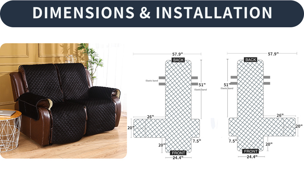 LUFEIJIASHI Non Slip Recliner Couch Covers for 2 Cushion