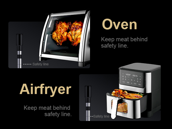 wireless meat thermometer ideal for oven, airfryer