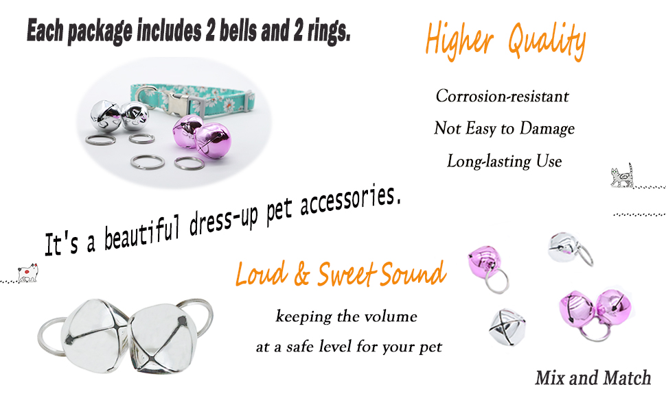 Large Dog Bells, Collar Loud Bells, Pet Tracker & Training, Handmade Metal(Silver) 9 dog bell