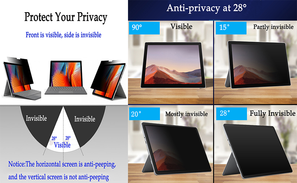 FYDIKHN Privacy Screen Protector Suit for Microsoft Surface