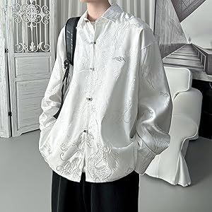 Amazon.co.jp: [WANSHIX] チャイナ風 メンズシャツ 長袖