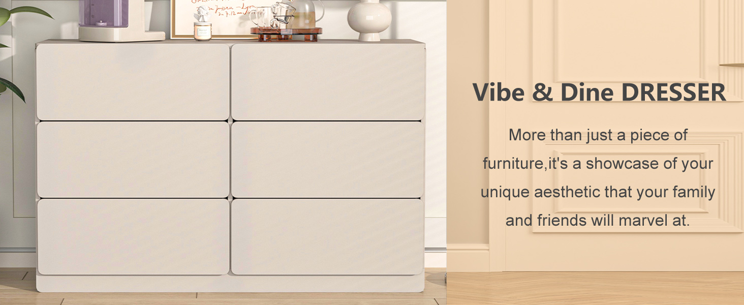 6 drawer double dresser