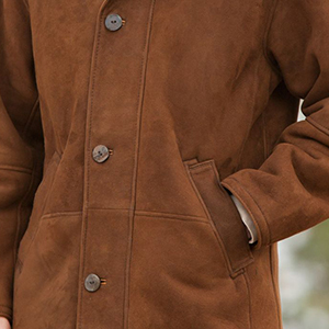 Western Distressed Long Trench Suede Leather Coat - Brown
