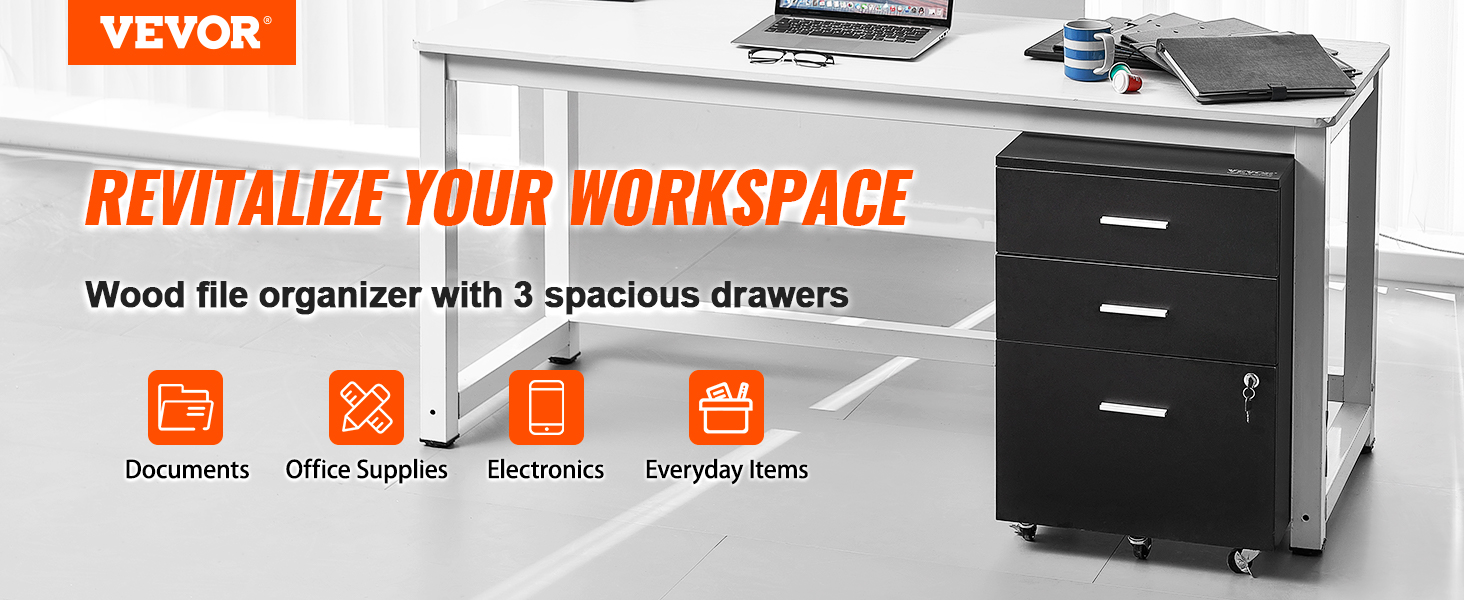 VEVOR File 3Drawer Wood Filing Office