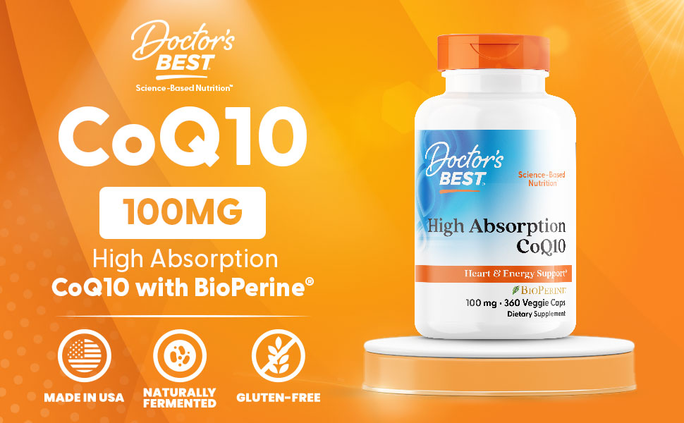 Doctor's Best High Absorption CoQ10 with BioPerine, Gluten Free ...