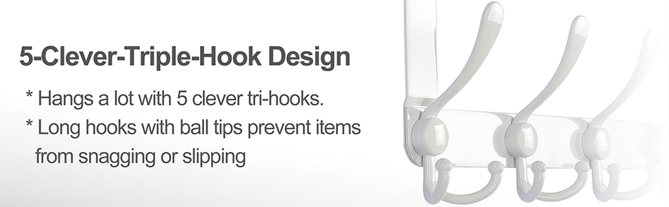 5-Triple-Hooks Over the Door Hanger