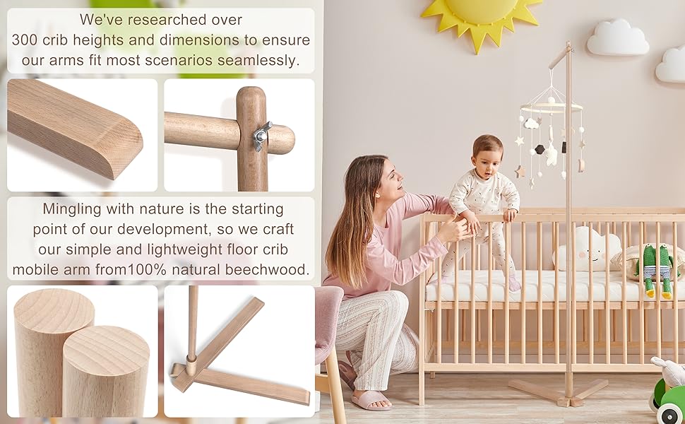 Baby Bed Hanging Rattles DIY Toys Hanger Hanging Baby Crib Mobile Bed Bell Toy Holder 360