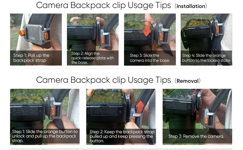 Camera backpack clip usage guide