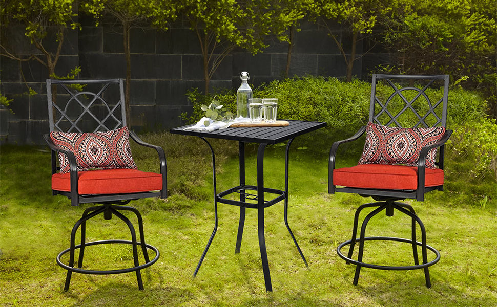 Betterland Patio Bar Table, Outdoor Square Bar Height Table