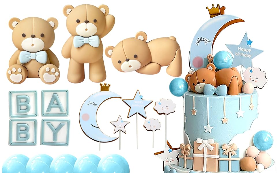 Blue Bear Cake Decoration