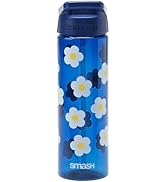 Text reads 'Image 2' and 'SMASH!'. Blue insulated water bottle decorated with white and yellow daisy flower pattern throughout.