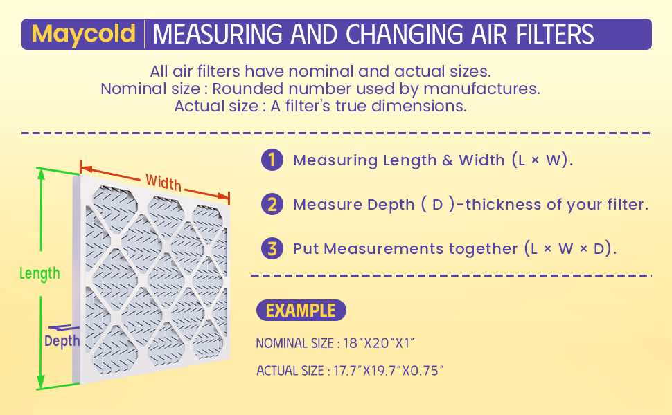 Maycold 20x25x1 Air Filter 6 Pack MERV11 MPR 1000 & FPR 9 Electrostatic Pleated HVAC AC Furnace