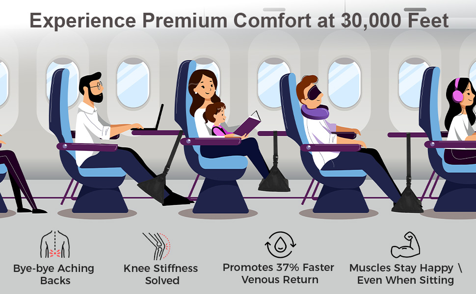 experence premium comfort at 30000 feet with this foot hammock