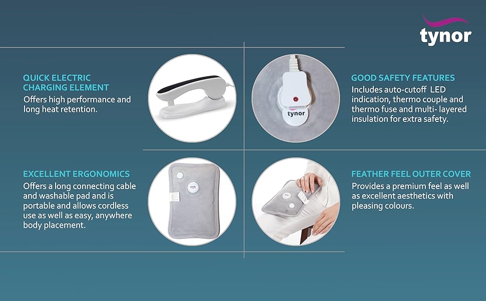 Tynor Ortho Heating Gel Bag (Electric), Grey, Universal Size, 1 Unit