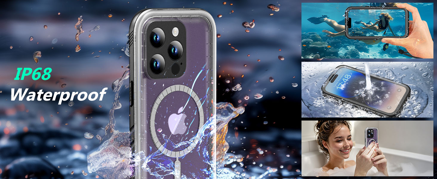SOKUSIN for iPhone 14 Pro Waterproof Case Shockproof Dropproof Dustproof Case with