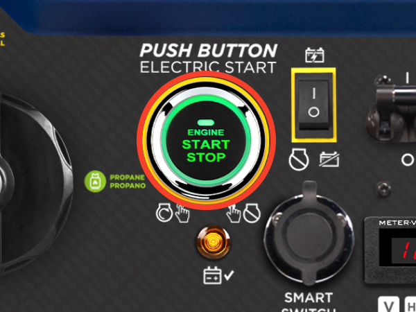 Push button electric start on the WGen9500TFc