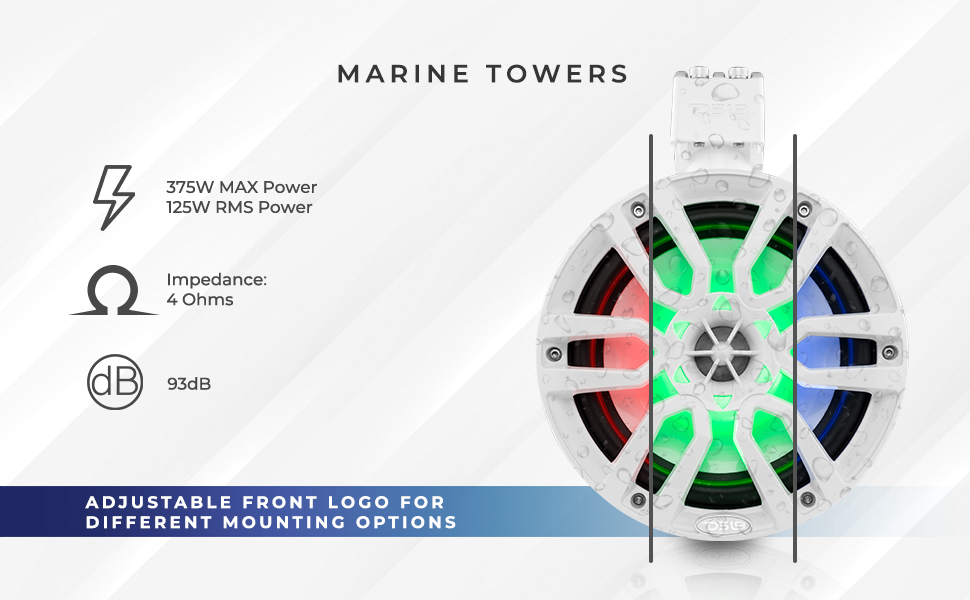 DS18 Marine Tower Speakers Bundle Waterproof BT Audio