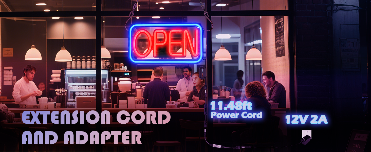 open neon sign
