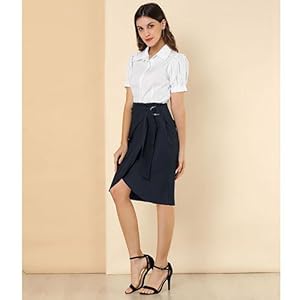 Amazon.com: Allegra K Women's Work Office Skirts Faux Wrap
