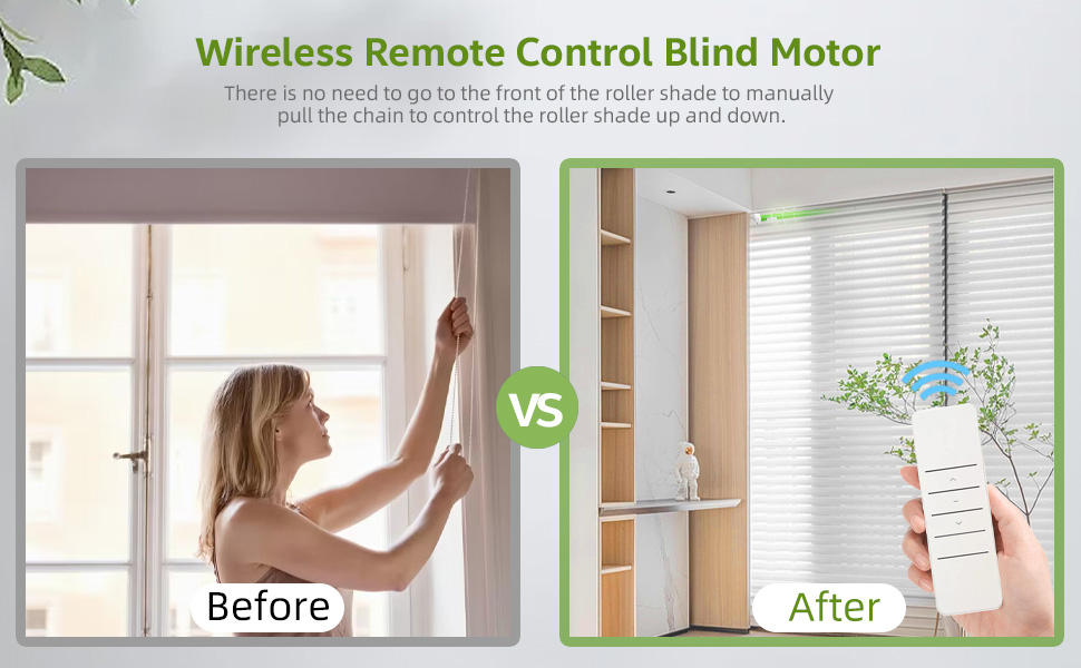 HUIYEETEX Rechargeable Roller Shades Motor, Tubular Blinds