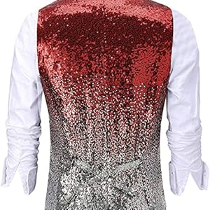 Zeattall all Men's Shiny Sequin Suit Vest Slim Fit Waistcoat