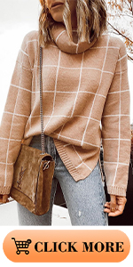 Turtleneck Plaid Sweater