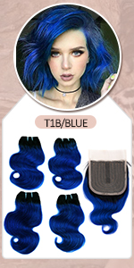 50g ombre blue body wave