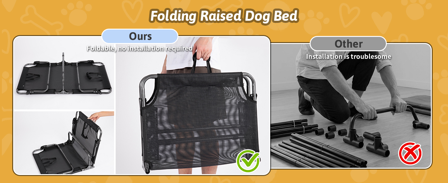 Folding Raised Dog Bed