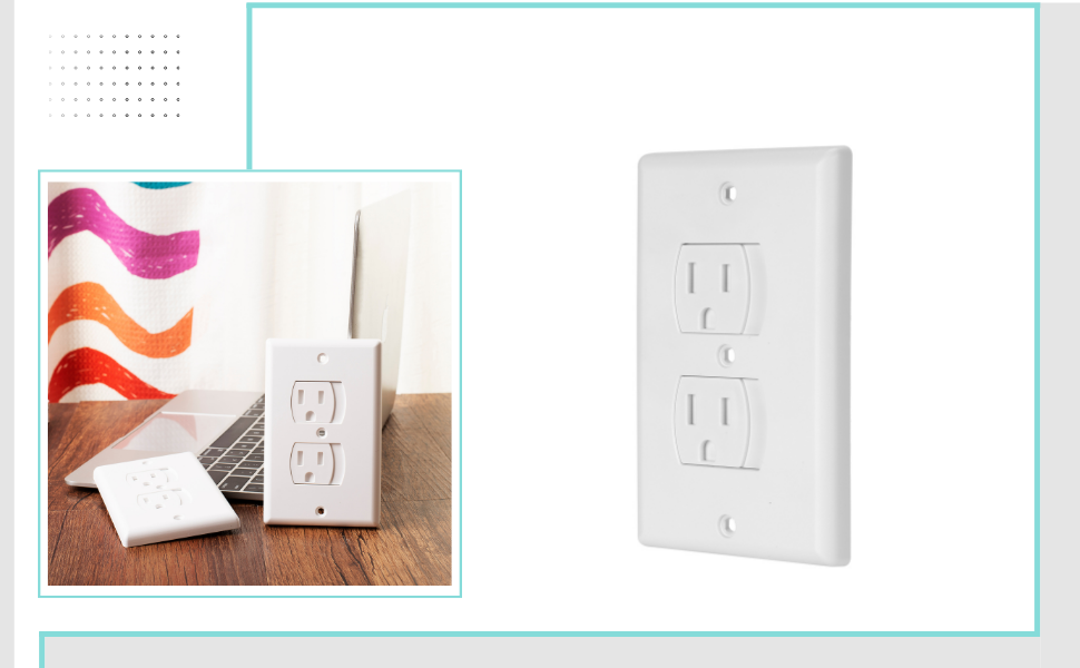 Safety Outlet Covers, Self Closing Outlet Covers, 2 Pack, Baby Proof Outlet, Child Safety Outlet
