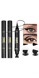 evpct 2Pcs Black Eyeliner and Wing Stamp Set