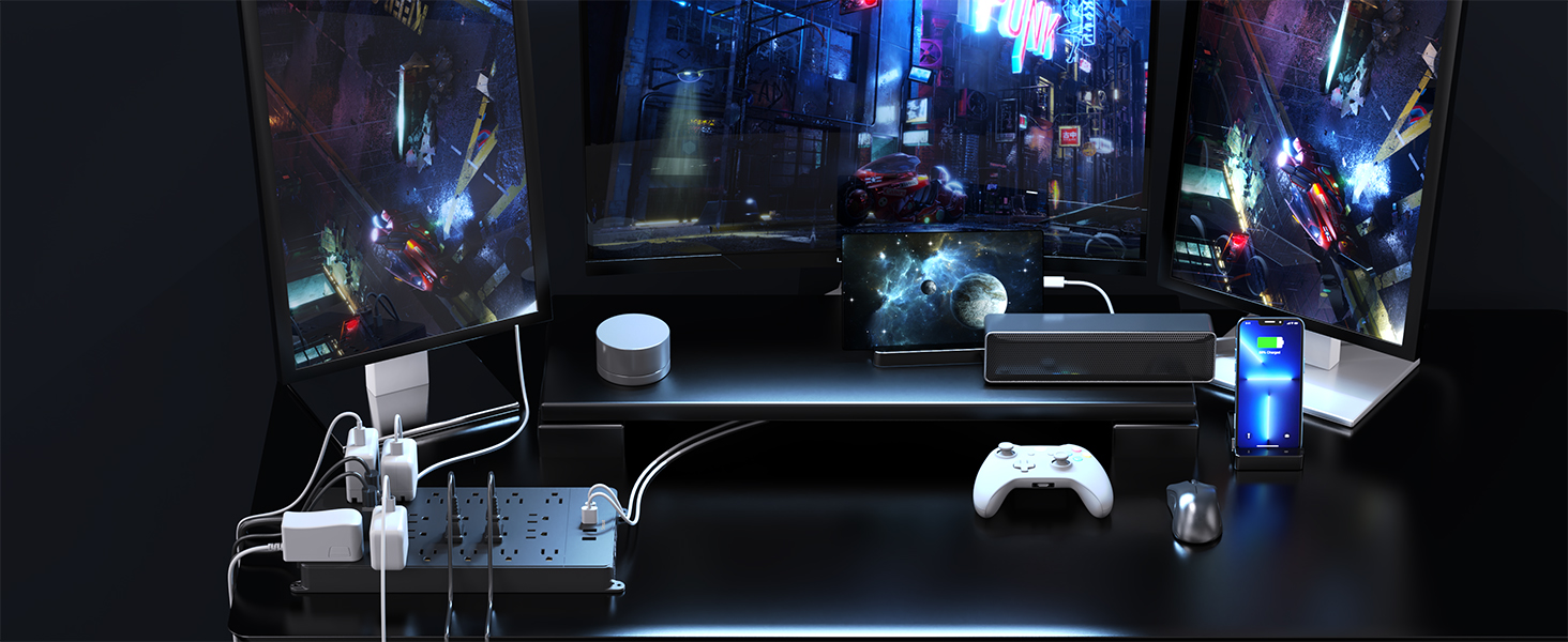 surge protector power strip for game controllers
