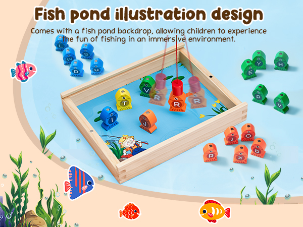 Fish pond illustration design