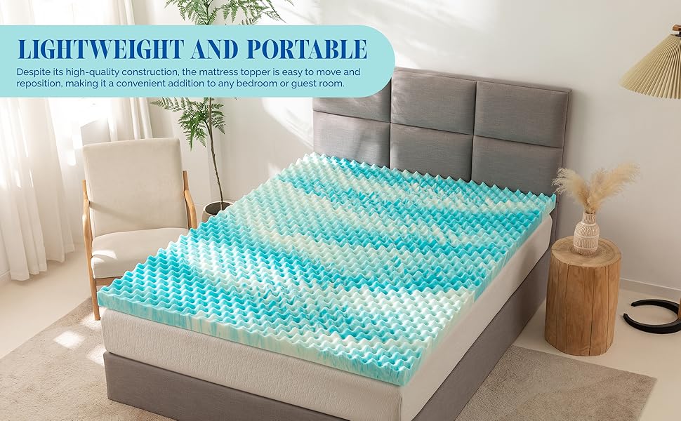 Elegant Comfort 3 Inch Mattress Topper Gel Infused Memory
