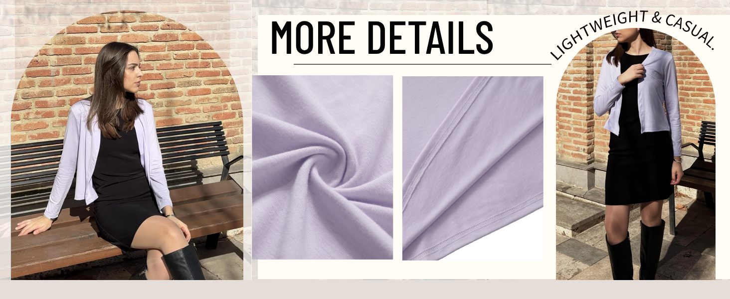 lightweight casual cardigan cropped long sleeve shrugs