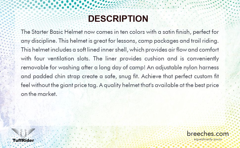 TuffRider Starter Basic Helmet