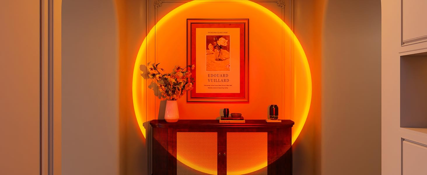 QUIGO Sunset Lamp Projection Led Lights for Bedroom Night Light Sun Sunrise Sunlight Lamp Mood