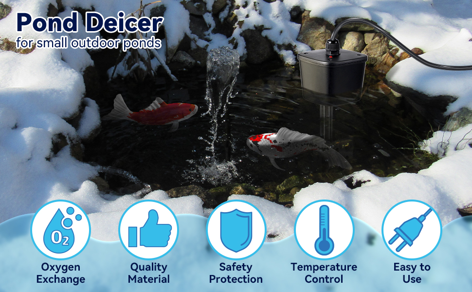 Saillong Pond Heater 500W Floating Pond Deicer Aquarium