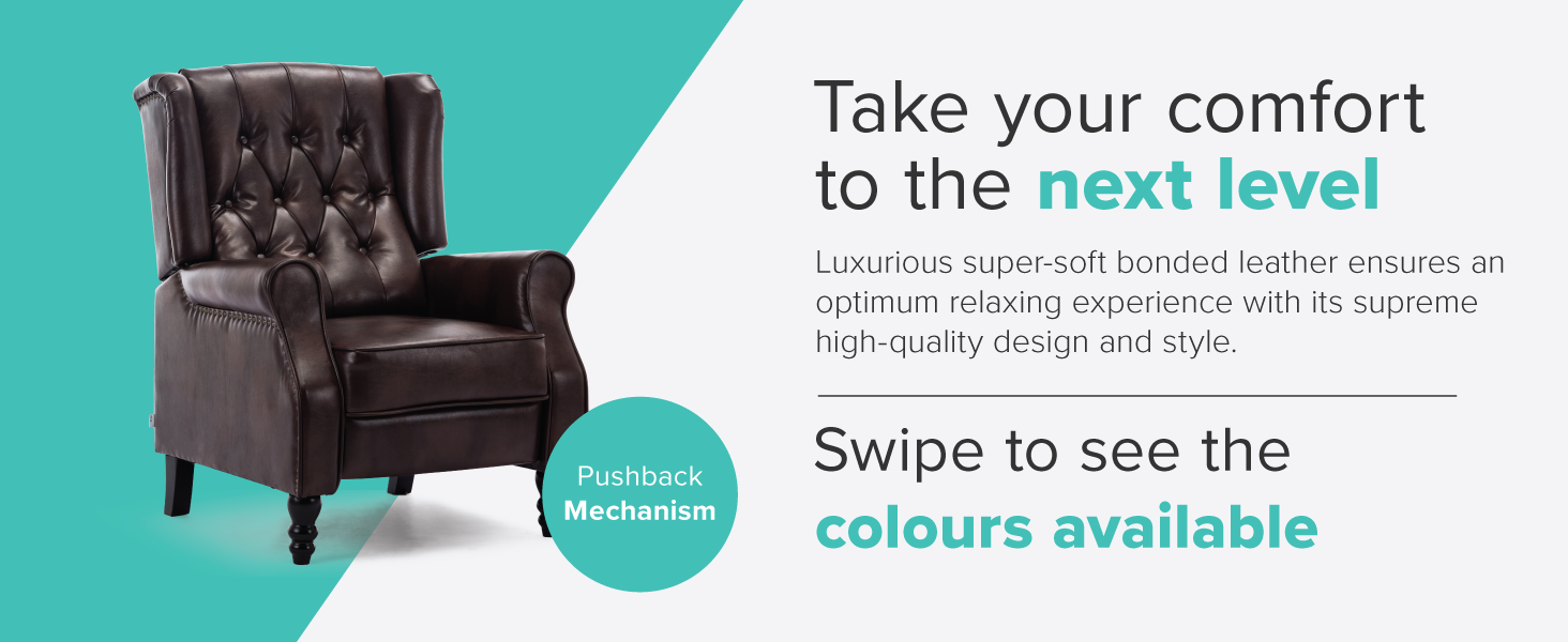More4Homes ALTHORPE Pushback Recliner Armchair Sofa Chair for