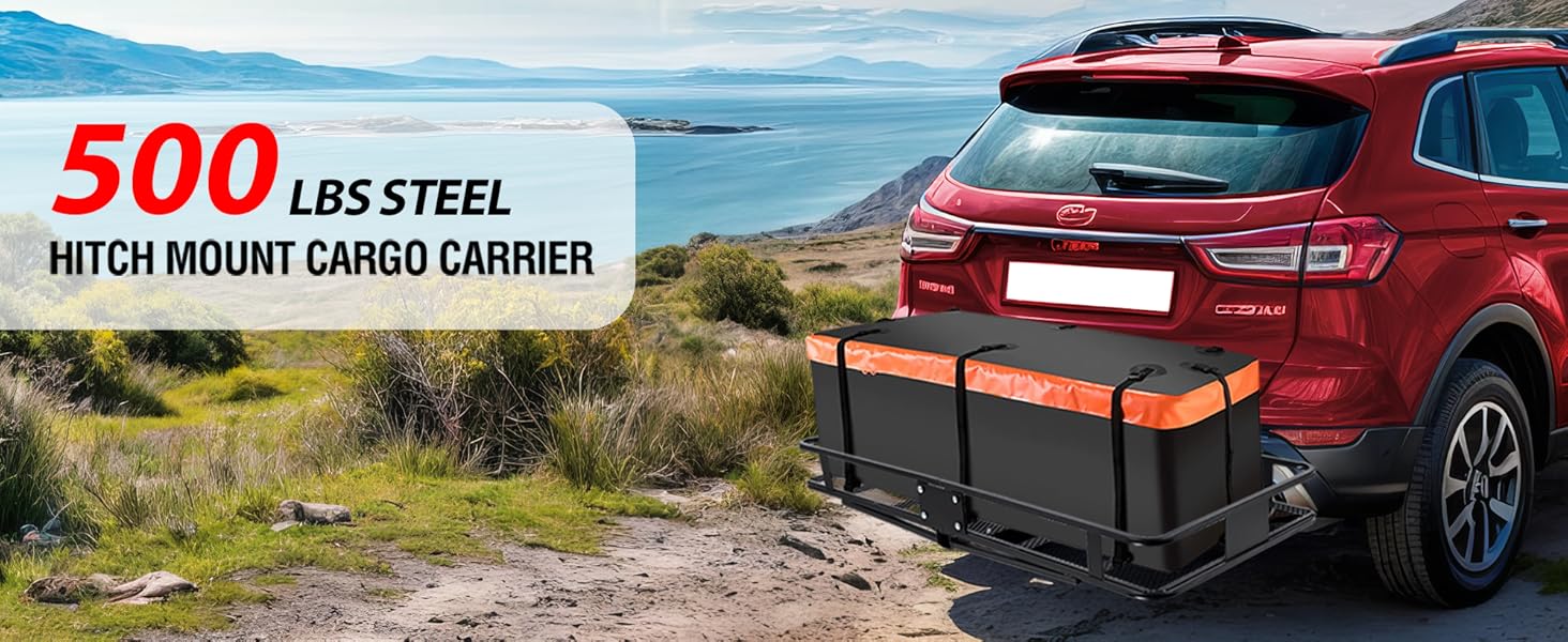 Rockland Foldable Cargo Carrier Hitch Mount 500 Lbs. Max