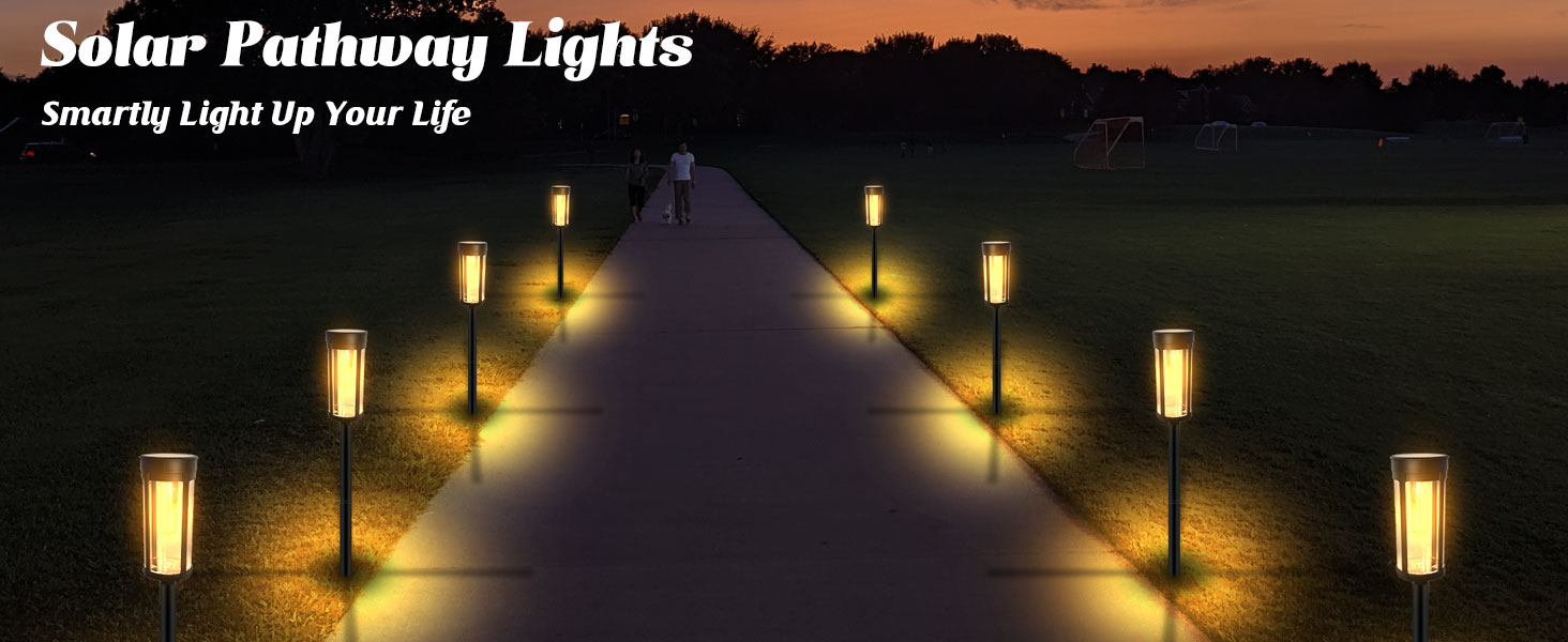 Lumsoloire 8 Pack Solar Pathway Lights Outdoor