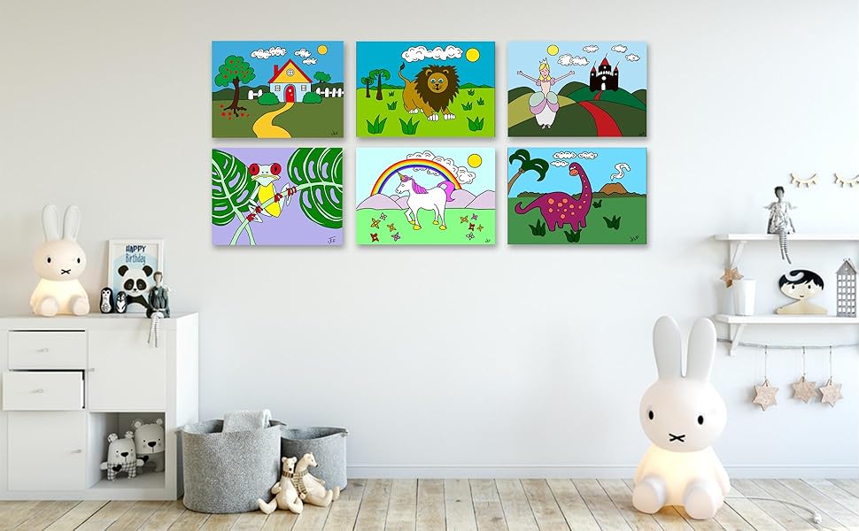 Ledgebay Beginners Paint by Number Kit PBN Art Set with Wood Handle Paint Brushes