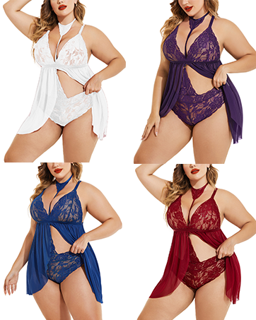 Babydoll Sexy Mesh High Waisted Nightdress
