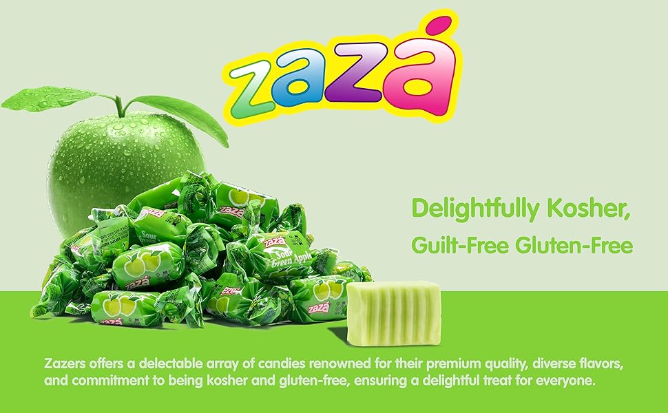FLAVORS グリーンアップルゼリー フレーバーズ Amazon.com : Zazers Green Apple Chewy Taffy Candy - 1-Pound