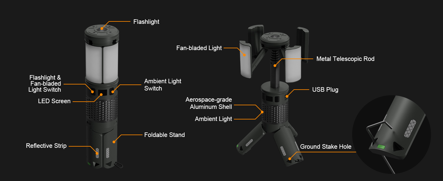 telescopic camping light camping night light camping light camping lantern rechargeable lantern