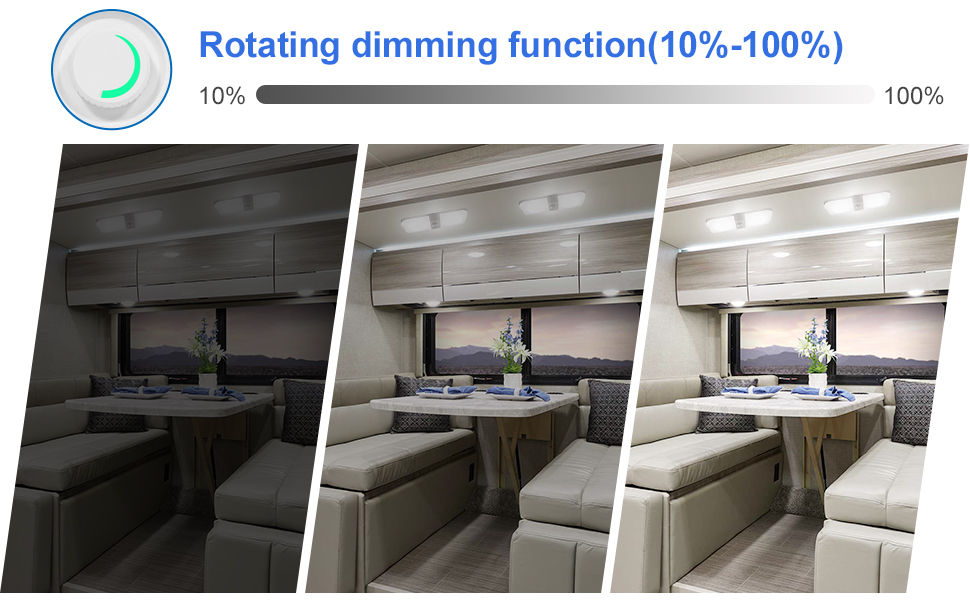 RVZONE RV Lights Interior 12V RV LED Ceiling Double Dome