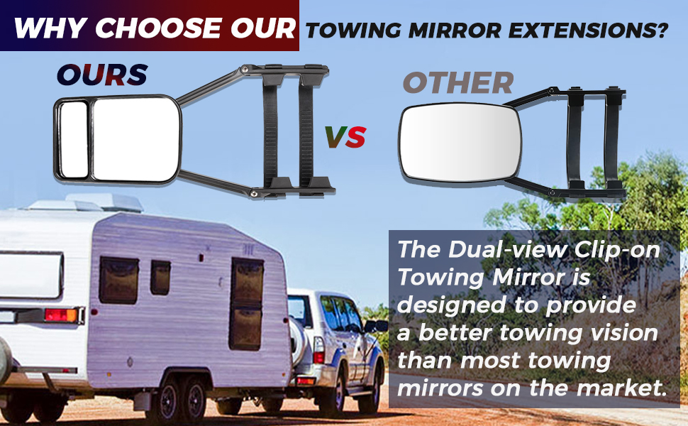 Fitepro Towing Mirror Extensions 2 Pack of Clipon Universal Tow