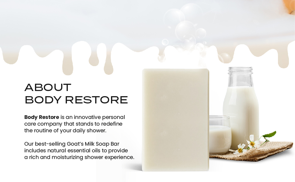Body Restore Goat Milk Soap with Coconut Oil & Shea Butter, (Bergamot 3