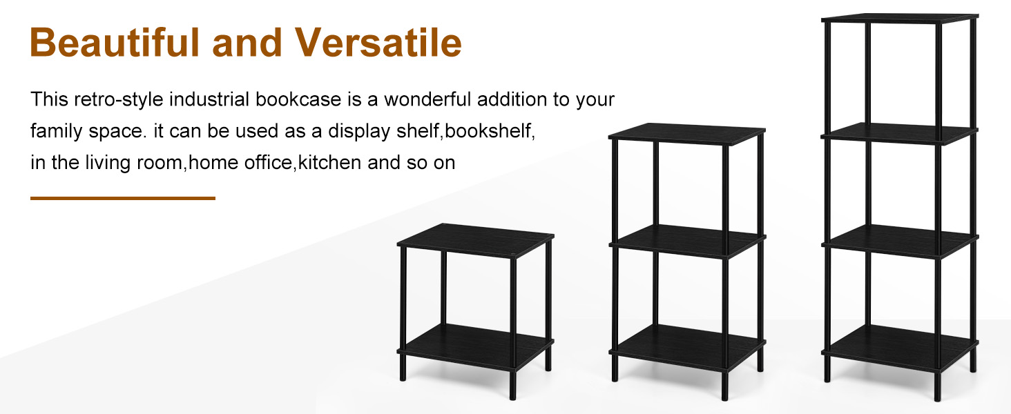 wooden bookshelf features a vintage style design with a wooden look