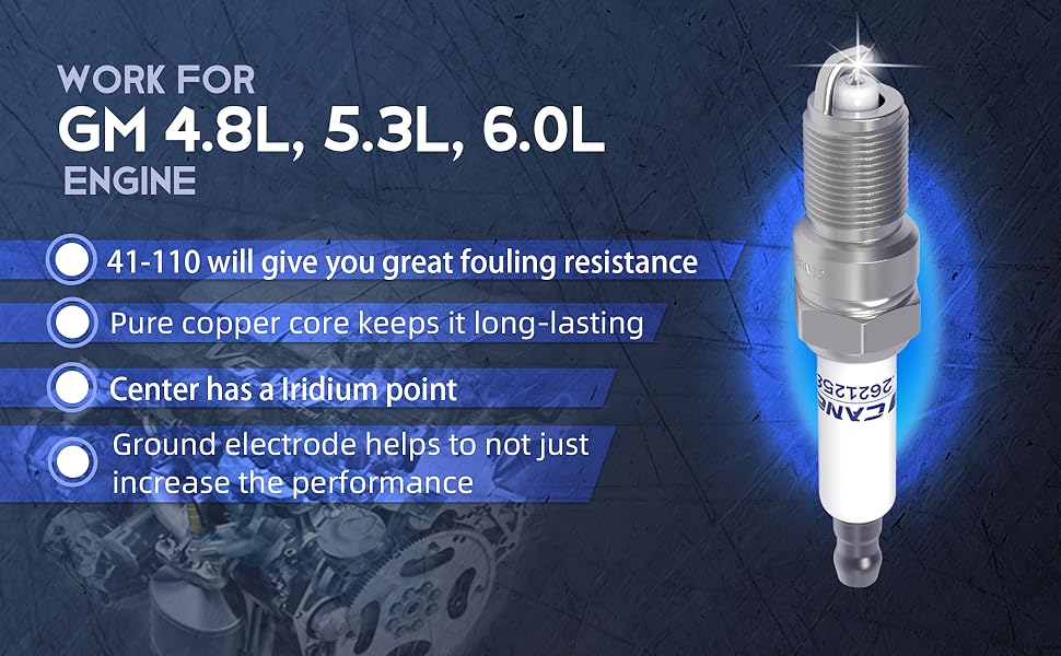 TICANEE Iridium Spark Plugs and Wires for Chevy 5.3L Silverado Suburban Avalanche